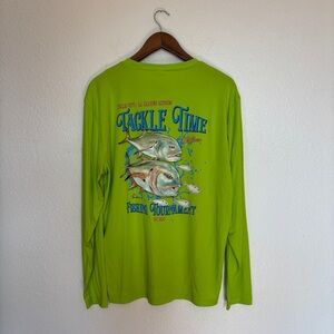 Sport-Tek Bright Green Long Sleeve Fishing Quick Dry shirt